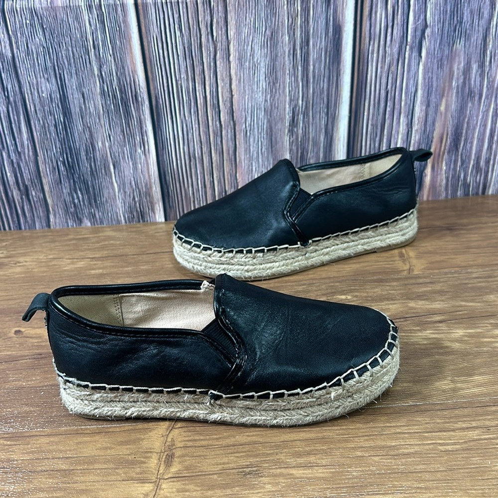 Sam Edelman Womens Khloe Black Leather Espadrilles Size women’s 5.5